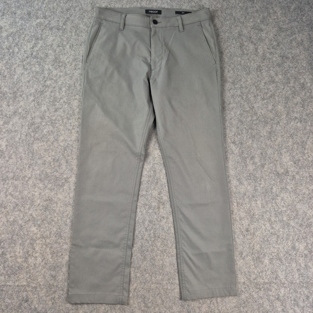 Proof Rover Slim Pants Mens 31x29 Gray Stretch Straight Performance Chino